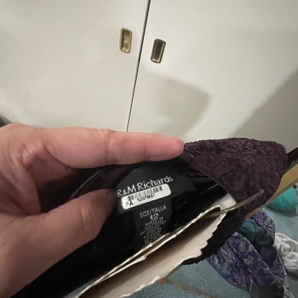 Two piece purple lace formal dress with rhinestone pin - Picture 4 of 8